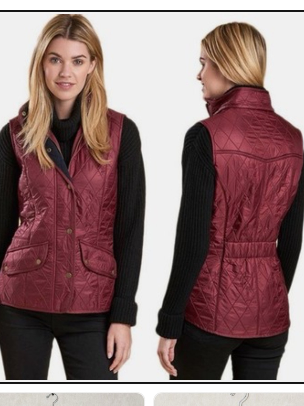 Barbour Cavalry Gilet Vest - burgundy